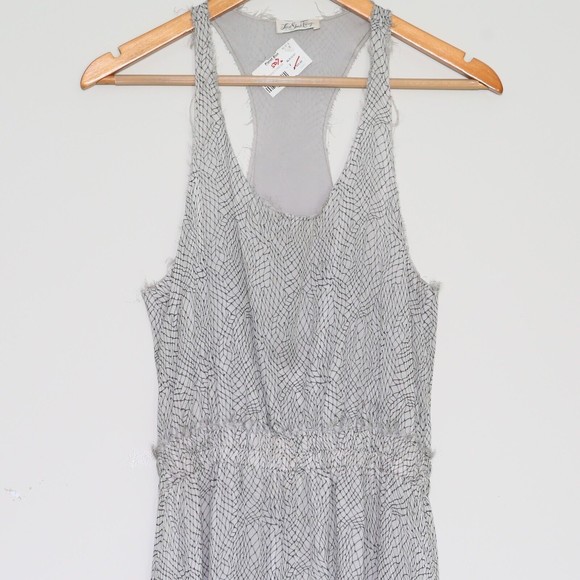 $525 LoveShackFancy - Black/White 100% Silk Racer Dress - Women's Size 2 NEW NWT - Picture 2 of 11